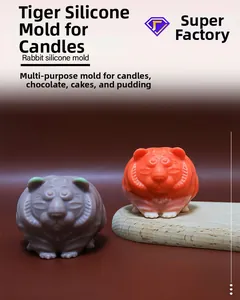 Detail of tiger-shaped silicone mold for DIY crafts like candles, soap, and cake baking