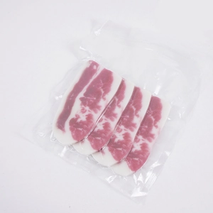 Realistic artificial snowflake beef slice model in vacuum packaging for restaurant decor