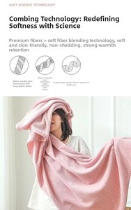 Detail showing high-absorbent coral fleece fabric and Combing technology on pink bath towel