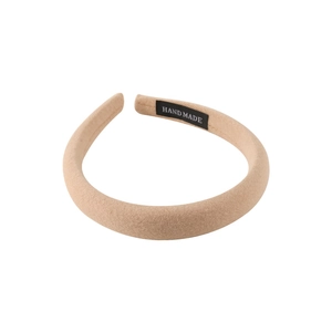 Elegant beige sponge headband in soft fabric, high top design for women accessory
