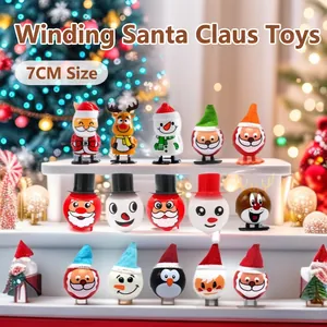 Christmas Wind Up Toys Plastic Walking Jumping Santa Claus Snowman Reindeer Penguin For Kids Party Favors Stocking Stuffers