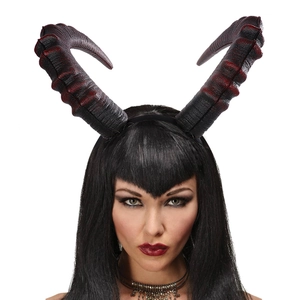 Gothic devil horn headband with dark red gradient for Halloween Cosplay party costume
