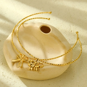 Fashion Stainless Steel Bowknot Choker Necklace For Women 18K Gold Plated Minimalist Bow Pendant Necklace Jewelry Gift
