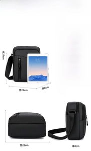 Borsa a tracolla business impermeabile dimensioni 27x22x8cm con linee di misurazione