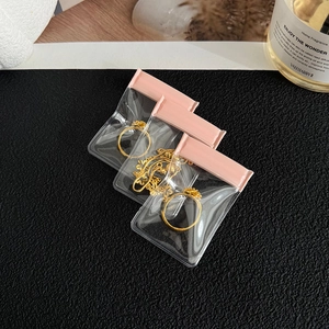 Jewelry Packaging Bags Reusable EVA Plastic Anti-Oxidation Storage Pouches For Earrings Necklaces Rings Pink Zip Lock