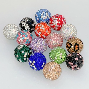 Colorful rhinestone clay beads set for DIY jewelry making and phone charms accessories