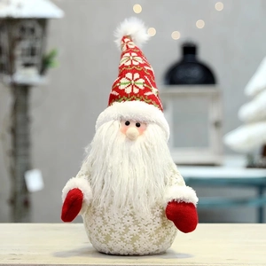 Bambola di Babbo Natale in maglia con cappello a fiocco di neve per decoro natalizio