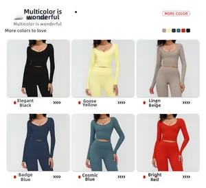 Vue en matrice de l'ensemble de yoga ajusté en six couleurs pour le fitness et le sport