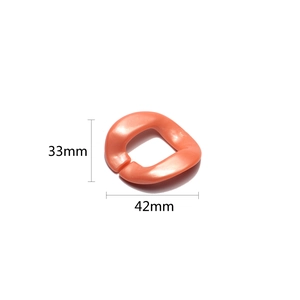 Large acrylic pearlescent peach pink chain link for eyewear or masks 42mm x 33mm