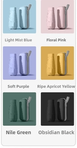 Flat six-fold pocket umbrella in six colors with matching hard shell storage cases