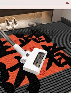Vacuum cleaner cleaning durable red and black striped anti-slip doormat for home entry