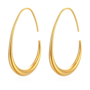 Chic gold teardrop earrings with a polished finish and elegant hollow egg shape design