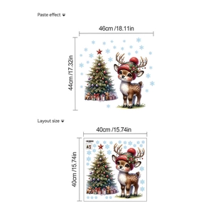 Dimensions du sticker mural de Noël renne avec tailles de mise en page et de pose