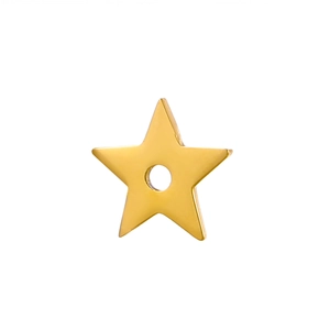 Détail d'un pendentif étoile doré avec trou central pour la création de bijoux DIY