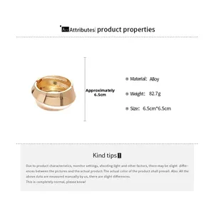 Detailed view of golden twisted alloy bangle with 6.5cm diameter and 82.7g weight
