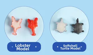 Detailed PVC lobster and turtle miniature models for DIY micro landscape and ocean bottle kits