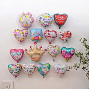 Spanish Mother's Day balloon set with heart shapes and Feliz Día Mamá prints