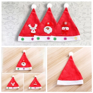 Bonnets de Noël pour adultes et enfants avec motifs de renne et bonhomme de neige en feutre