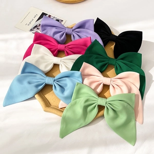 Large Double Layer Fabric Bow Hair Clip For Women Elegant Oversized Satin Ribbon Barrette Spring Back Head Accessories