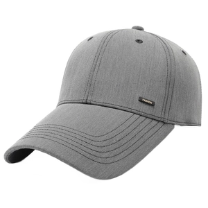 Men's dark gray baseball cap with long visor and fashion metal logo for outdoor sports