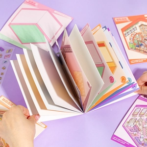 3D miniature scene DIY sticker book featuring dessert and amusement park themes for scrapbooks