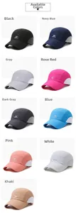Quick-dry mesh sports baseball caps displayed in nine colors with breathable side panels