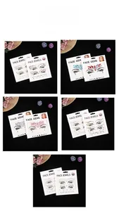 Close-up of assorted self-adhesive face jewels and colorful glitter gems for makeup