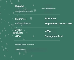 Specifications for natural paraffin wax Christmas tree candle with plant essential oil
