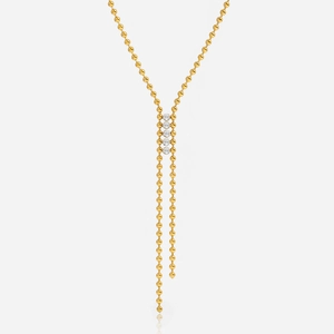 Collier à Gland en Forme de Y en Acier Inoxydable avec Strass Longue Chaîne de Pull pour Femmes Plaqué Or Bijoux de Mode Géométriques