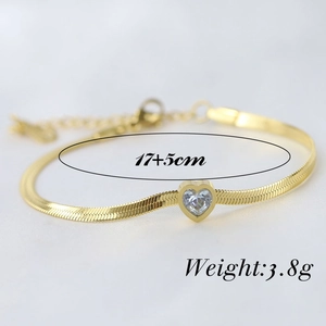 Detail of 14K gold plated snake chain bracelet with length 17+5cm and weight 3.8g
