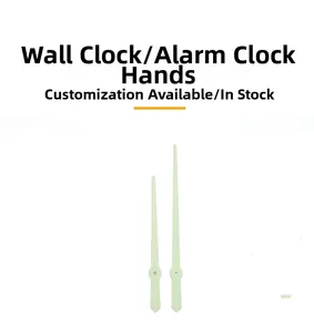 Close-up of light green metal watch hands for wall clock DIY repairs and replacement