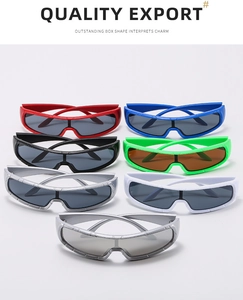 Detail view of colorful punk cycling sunglasses available in multiple vibrant frame colors