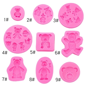 Teddy Bear Silicone Mold Cartoon Bow Umbrella Heart Shape DIY Handmade Fondant Chocolate Candy Cake Decorating Tool