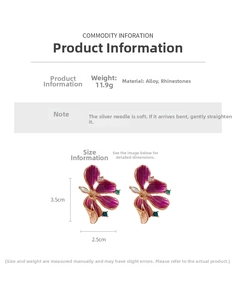 Detail showing butterfly earrings dimensions 3.5cm by 2.5cm with 11.9g weight data