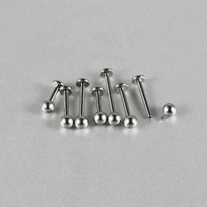 G23 titanium labret studs with internal thread balls for lip and ear piercings