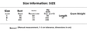 Detailed size chart with bust, waist, and hip measurements for the V-neck sequin dress