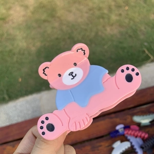 Pinces à cheveux mignonnes en acétate avec ours rose et bleu pour femmes en extérieur