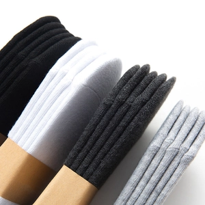 Men's cotton low cut invisible socks set in black white and grey with ribbed knit