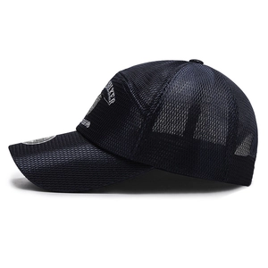 Men's navy blue breathable full mesh baseball cap with Walker 1998 side embroidery