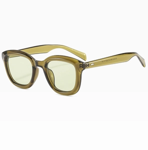 Detail view of olive green acetate sunglasses frame with ZN3838 47-23-147 size engraving