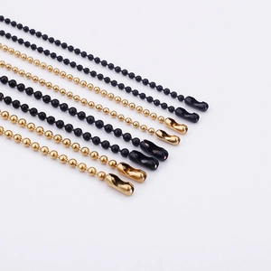 Polished titanium steel ball chains in gold and black with secure lobster clasps