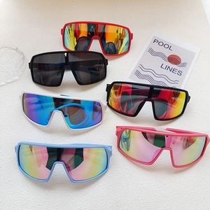 Kids Sports Sunglasses UV400 Protection Shield Cycling Glasses PC Lens Resin Frame Trendy Outdoor For Boys Girls