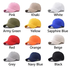 Classic 5-panel solid polyester baseball caps in 12 vibrant colors for men and women