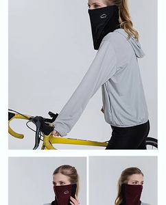 Detail of breathable ice silk sun protection mask for cycling and outdoor sports