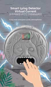 Detail of the stone mask polygraph toy with simulated electric feedback and LED light effect