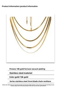 Detail showing 3mm gold-plated stainless steel snake chain texture and K18 engraving