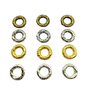 Alloy Spacer Beads Relief Cloud Pattern Round Circle Rings Antique Style Retro DIY Jewelry Making Bracelet Findings Supplies