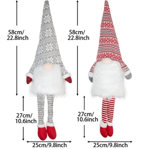 Detailed dimensions of Christmas gnome ornaments with size labels for height and width