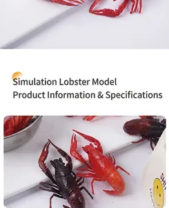 Vista dettagliata di modelli realistici di gamberi artificiali rossi e neri decorativi