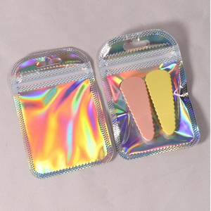 Holographic laser resealable bags for jewelry with colorful rainbow reflection